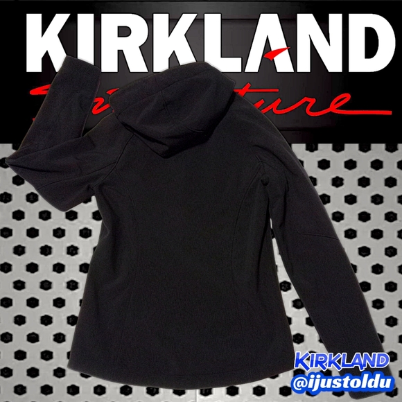 Kirkland Signature Fleece Lined Soft Shell Hooded Zip-Up Jacket, Black Woman's S - Picture 11 of 16